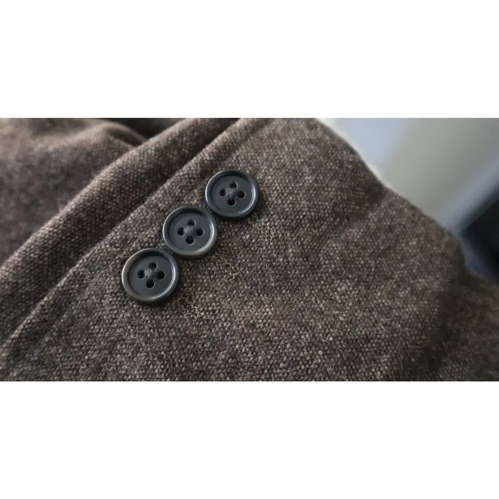 Pronto Uomo Mens Sport Coat Large Brown Tweed Blazer Two Button Wool Blend